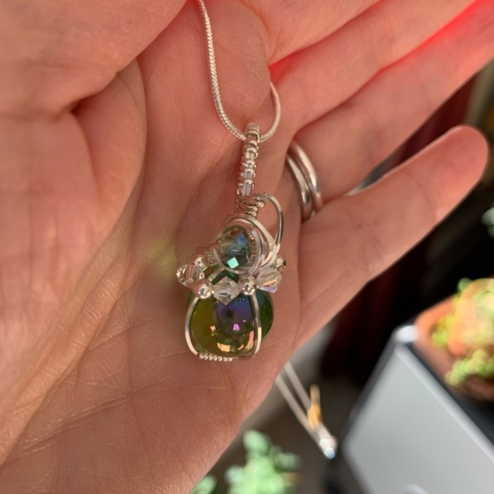 Antique marble and crystal necklace. Did you play marbles as a child?